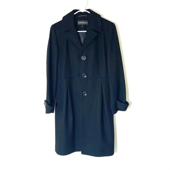Kristen Blake Lambswool Blend Black Peacoat Size 4 - Picture 1 of 6